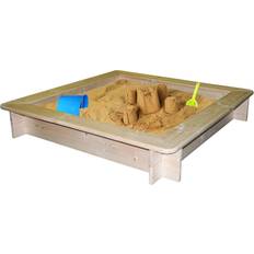 Woody Square Sandpit with Protecting Cover