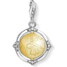 Thomas sabo jordglob smycken Thomas Sabo Charm Club Vintage Globe Charm - Gold/Silver/White