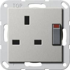 Silver Wall Outlets Gira 2778 600 1-way