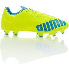 Jaune Chaussures de football Puma evoSPEED 4.4 FG Jr - Safety Yellow/Atomic Blue/White