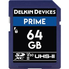 Delkin Prime SDXC Class 10 UHS-II U3 V60 300/100MB/s 64GB