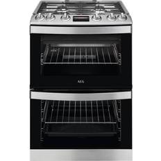 Black gas 60cm cooker AEG CGB6130ACM Stainless Steel, Black