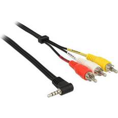 DeLock RCA-kablar DeLock 3RCA-3.5mm Angled 1.5m