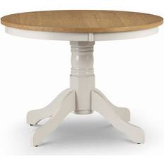 Round pedestal dining table Julian Bowen Davenport Ivory/Light Oak Dining Table 106cm