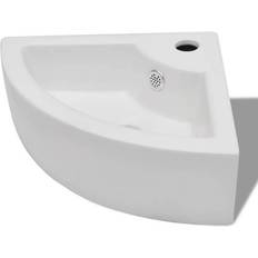 Fregadero de esquina Lavabos de baño vidaXL Lavabo Con Rebosadero Blanco 45x32x12.5 cm