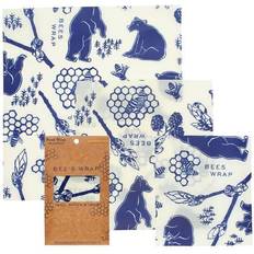 Opvask i hånden Plastposer & Folie Bee's Wrap Bees and Bears Print Assorted Wrap S/M/L Bivoksdug 3stk