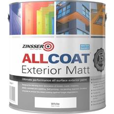 Zinsser Black Paint Zinsser AllCoat Exterior Matt Wood Paint Black 2.5L