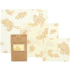 Beige Plastic Bags & Foil Bee's Wrap Assorted Wrap Beeswax Cloth 3pcs