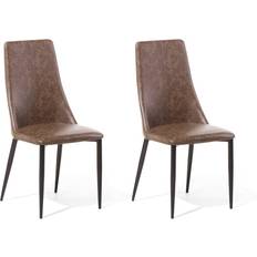 Brown Kitchen Chairs Beliani Clayton Kitchen Chair 96cm 2pcs