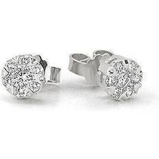 Nuran Flora Earrings - White Gold/Diamond