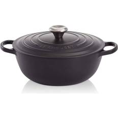 Le creuset 4.1 Le Creuset Satin Black Signature Cast Iron Marmite avec couvercle 4.1 L 26 cm