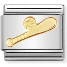 Baseball bat Nomination Composable Classic Link Baseball Bat Charm - Silver/Gold