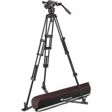 Manfrotto Nitrotech 608 & Trépied Twin-leg Alu Entretoise sol