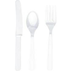 White Disposable Flatware Amscan Cutlery Frosty White 24-pack