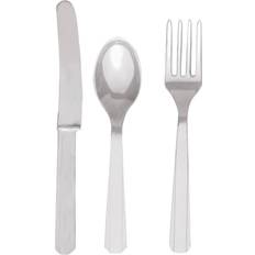 Silver Disposable Flatware Amscan Cutlery Silver 24-pack