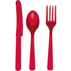 Red Disposable Flatware Amscan Cutlery Apple Red 24-pack