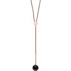 Skagen Ellen Lariat Necklace - Rose Gold/Black