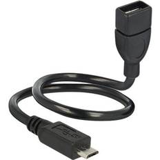 Usb a hun til usb b han DeLock USB A-USB Micro-B 2.0 M-F 0.4m