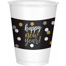 Text & Letters Plastic Cups Amscan Plastic Cup New Years Printed 25-pack