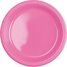 Plastic Disposable Plates Amscan Plates Bright Pink 20-pack