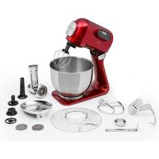 Klarstein Curve Plus Set Robot De Cuisine Mulitfonction 5L + Hachoir Rouge