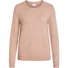 Vila Ril Round Neck Knitted Pullover - Pink/Ash Rose
