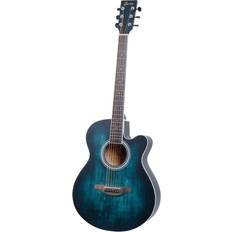 Vert Guitares acoustiques Fazley W55-COL-G ColourTune guitare folk verte