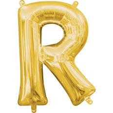 Birthdays Foil Balloons Amscan Foil Ballon MiniShape Letter R Gold