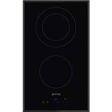 Smeg SE332EPB Piano Cottura Nero Da Incasso 30 cm Ceramica 2 Fornello