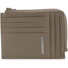 Blue Square Wallet with Coin Case - Mahogany