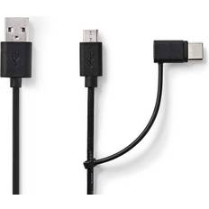 Nedis USB A-USB Micro-B/USB C 2.0