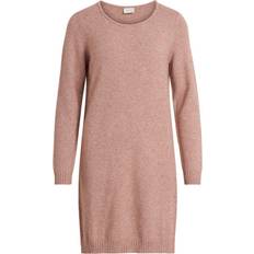 Vila Long Sleeved Knitted Dress - Pink/Ash Rose