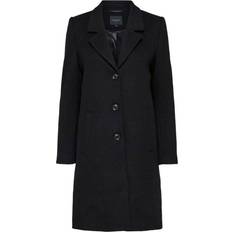 Selected Wool Coat - Black/Black