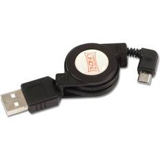 Lindy Retractable USB A-	USB Micro-B 2.0 Angled 0.8m