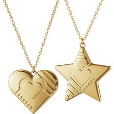 Georg jensen ornament 2019 Georg Jensen Heart and Star 2019 Gold Juletræspynt 4cm 2stk