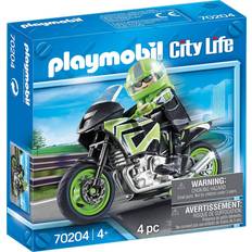 Playmobil Motos de Juguete Playmobil City Life Motorcycle with Rider 70204