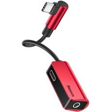 3.5 mm - USB C - USB-kabel Kablar Baseus USB C-USBC/3.5mm Angled M-F