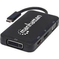 Manhattan USB C-DisplayPort/DVI/VGA/HDMI M-F 0.1m