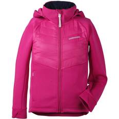 Viskose Jakker Børnetøj Didriksons Grinda Girl's Hybrid Hoodie - Warm Cerise (502007-169)