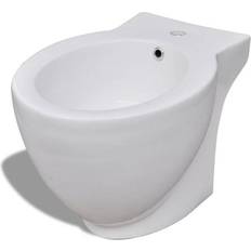 vidaXL Staand bidet rond keramiek wit