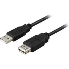 Deltaco USB A-USB A - USB-kabel Kablar Deltaco USB A - USB A M-F 2.0 0.5m