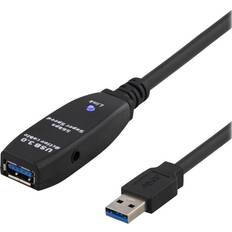 Deltaco USB A-USB A - USB-kabel Kablar Deltaco Prime Active USB A - USB A M-F 3.0 5m