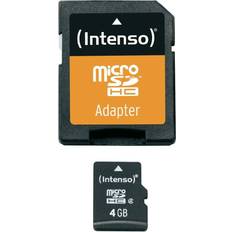 Sd adapter Intenso 4 GB Micro SDHC-Card microSDHC-kaart 4 GB Class 4 Incl. SD-adapter