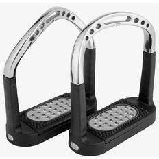 Sprenger Estribos Flexcite Grip, Acero Inoxidable 4.3/4 con Taco Metálico, Black/Silver