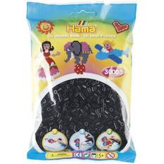 Plastique Perles Hama Beads Perles à repasser midi, sachet, 3000 pièces, noir