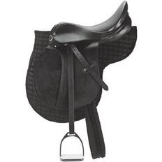 Mantas de montar rebaja Kerbl Silla de montar poni de cuero negro 32196 Negro