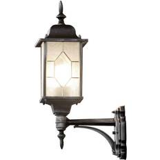 Konstsmide Milano Up Black Wall Flush Light 53cm