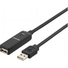 Deltaco USB A-USB A - USB-kabel Kablar Deltaco Prime Active USB A - USB A M-F 2.0 10m