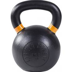 Gorilla Sports Kettlebell en fonte noir avec couleur rayé poignées disponible de 4kg à 32kg Haltère russe Poids 28 kg