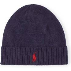 Ralph lauren mössa dam Polo Ralph Lauren Logo Ribbed Beanie - Blue